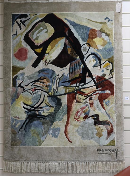 Carpet Weavers Association Kandinsky Turkish wall hanging, 123 x 91cm
